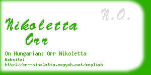 nikoletta orr business card